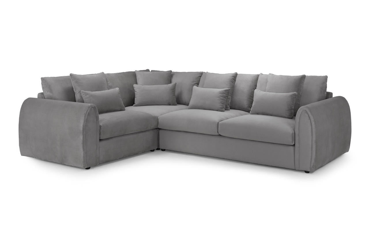Mirabel Left-Hand Corner Sofa: Grey Fabric